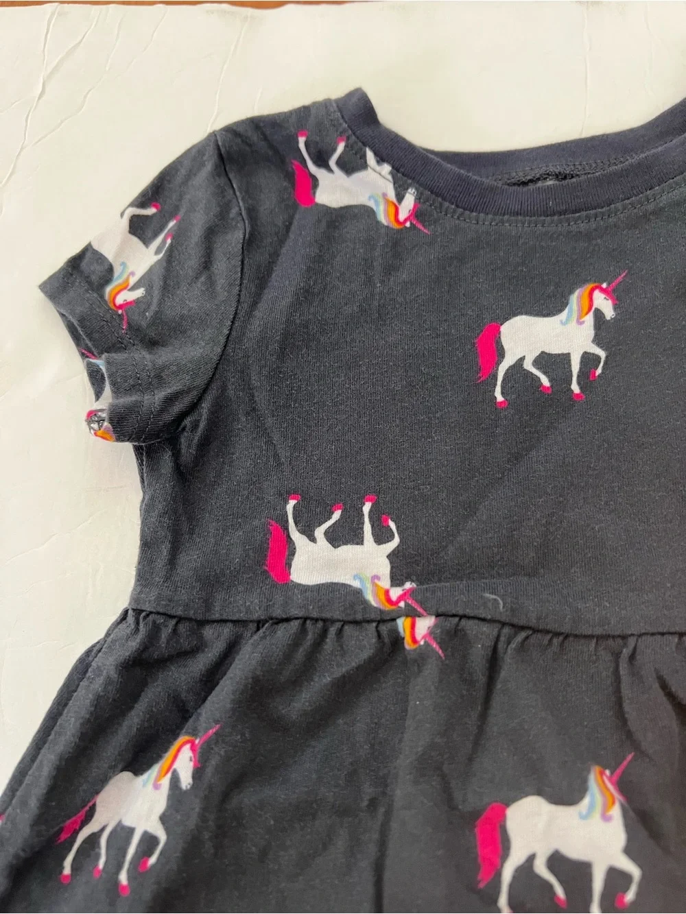 12-18m Toddler Girl short sleeves Dress Bundle of 3 Unicorns/Red/Floral Old Navy